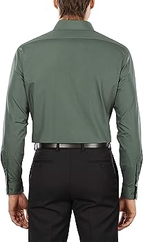 van heusen Men's Suit Bodycon Shirt Solid Poplin Elegant