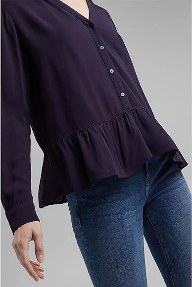 ESPRIT Women's Blouse 021ee1f301, 400/Navy, 36, 400/Navy