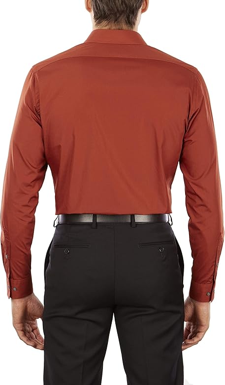 van heusen Men's Suit Bodycon Shirt Solid Poplin Elegant