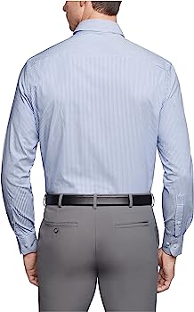 Van Heusen Men's Pinpoint Regular Fit Stripe Button Down Collar Dress Shirt