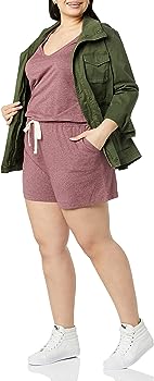 Amazon Essentials Women's Studio Fleece & Terry Towel Short Jumpsuit