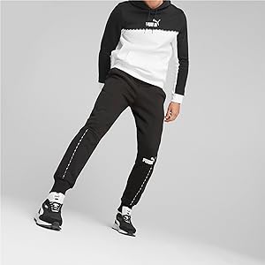 PUMA Ess Block X Tape Pantalon de Survêtement FL Cl tricoté Homme