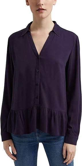 ESPRIT Women's Blouse 021ee1f301, 400/Navy, 36, 400/Navy