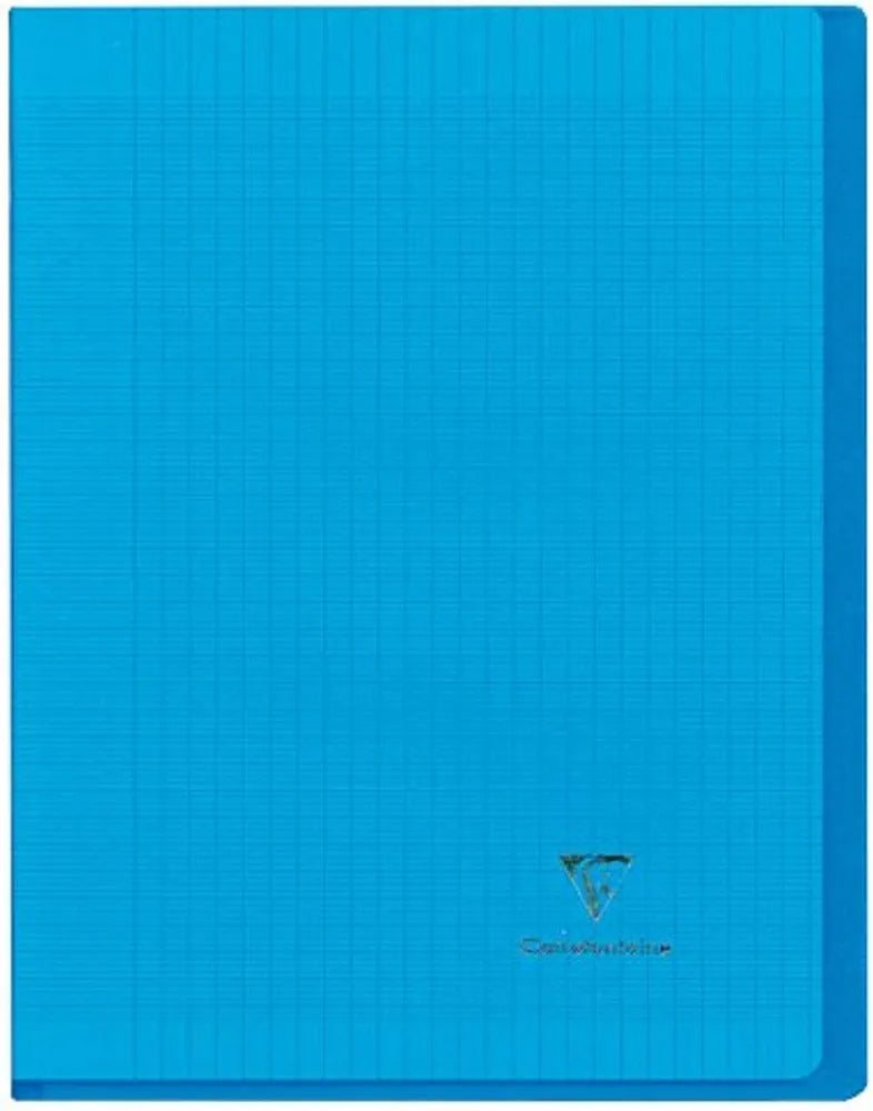 Clairefontaine 951402C Un Cahier Agrafé Koverbook Bleu - 17x22 cm - 96 Pages Grands Carreaux - Papier Blanc 90 g - Couverture Polypro