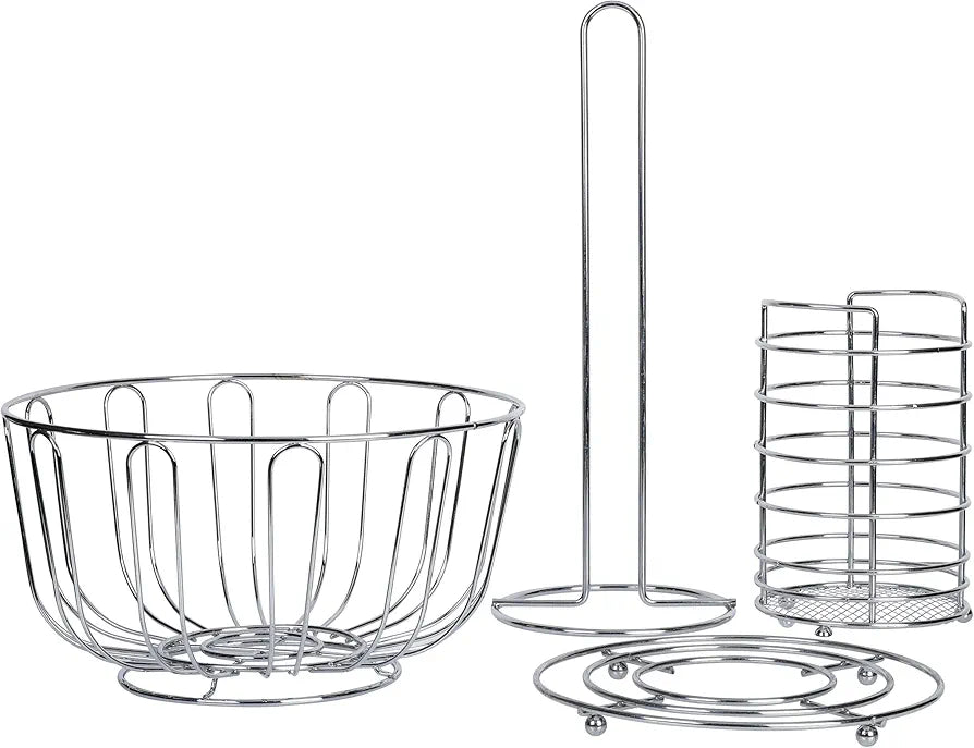 axentia 4-Piece Kitchen Set, Silver, Approx. 13 x 24 x 32 cm