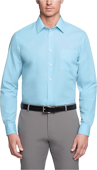 Van Heusen Shirt Suit Regular Fit Solid Poplin Elegant, Matte Man