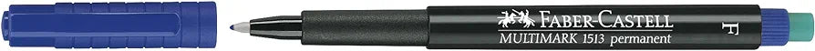 Faber-Castell Multimark Permanent Marker, Fine Point, Blue, Pack of 1