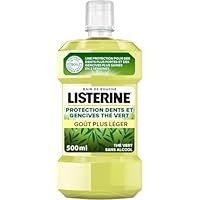 ListerineListerine | Bain de Bouche Fraîcheur Thé Vert Goût Plus Léger (bouteille de 500 ml) – Soin bucco-dentaire quotidien sans alcool – Bain de bouche pour une haleine fraîche durable