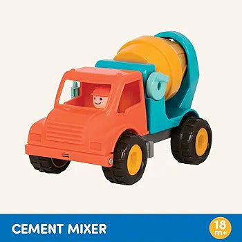 Battat grand camion malaxeur à béton bac à sable avec figurine 31 cm - jouet de sable jouet pour enfants à partir de 18 mois (2 pièces)