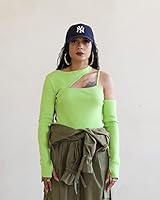 The Women's Drop Bodysuit, Long Sleeve, Open Front, Bright Green, by @thenotoriouskia
