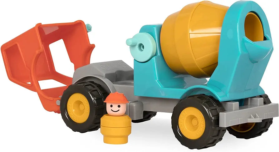 Battat grand camion malaxeur à béton bac à sable avec figurine 31 cm - jouet de sable jouet pour enfants à partir de 18 mois (2 pièces)