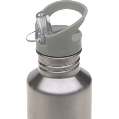 LÄSSIG Children's Stainless Steel Drinking Bottle with Sports Cup 500 ml Leak-Proof/Stainless Steel Safari Giraffe