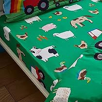 Catherine Lansfield Farm Animals Blue Single Duvet Cover & Pillowcase Bedding Set