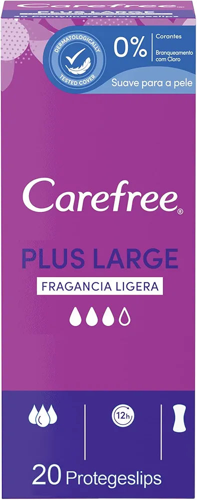 Carefree Pantyliners Plus Large Light Fragrance, 20 Units