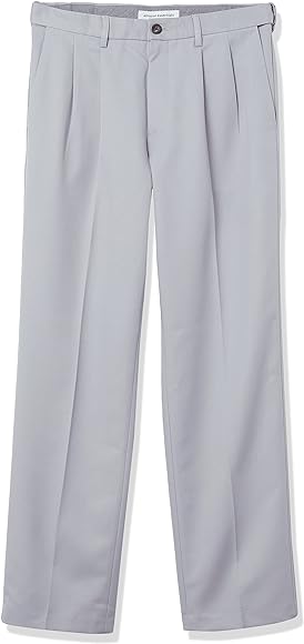 Amazon Essentials Men's Pleated Dress Trousers with Expandable Waist and Classic Fit
