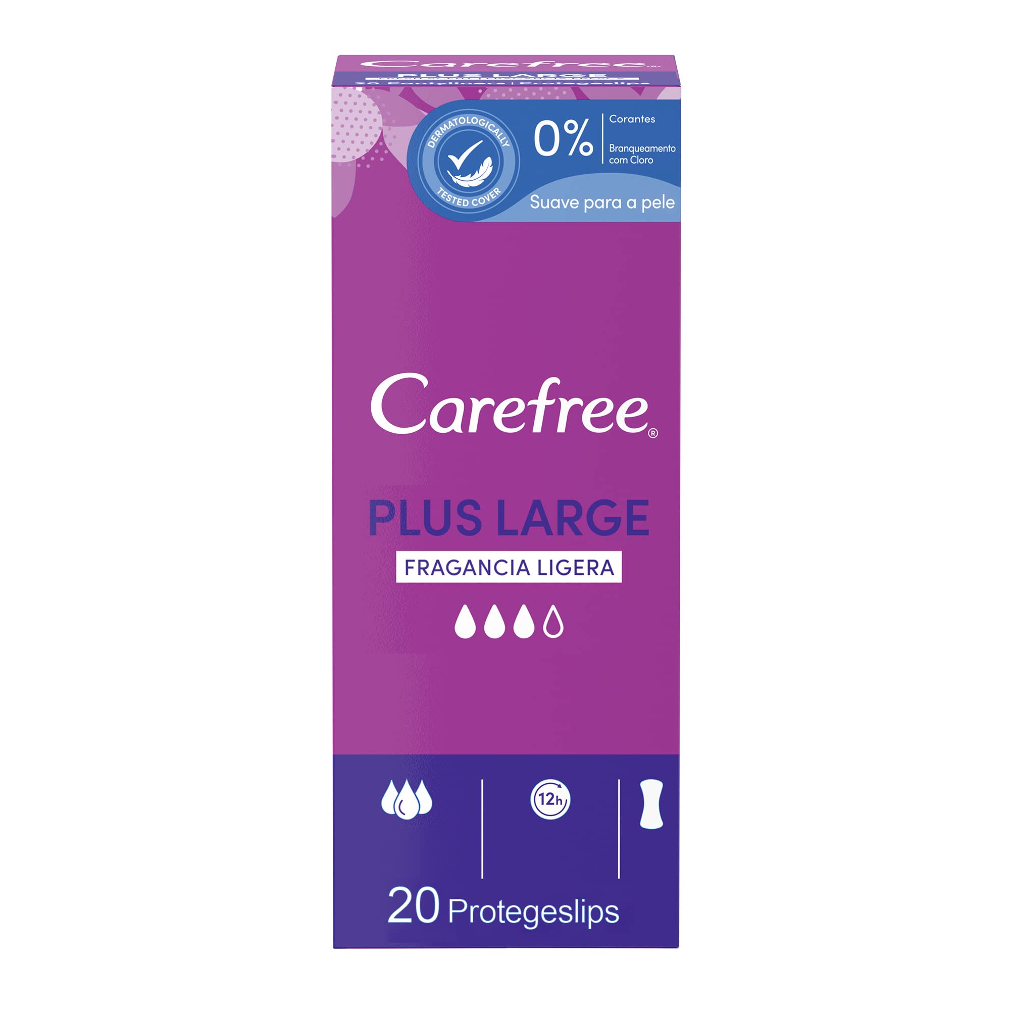 Carefree Pantyliners Plus Large Light Fragrance, 20 Units