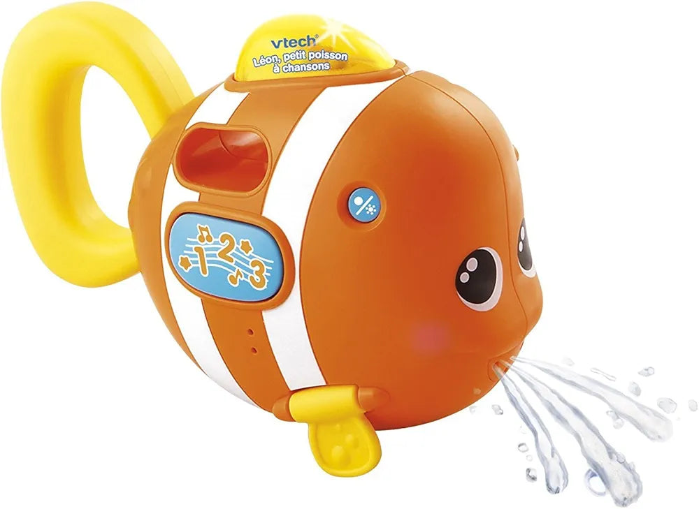 Vtech Giocattolo da bagno - Leon P'tit Pesce con canzoni, versione FR, arancione, taglia unica