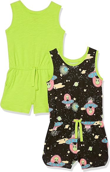 Amazon Essentials Sleeveless Knit Onesies (formerly Spotted Zebra) Girls and Girls, 2-Pack