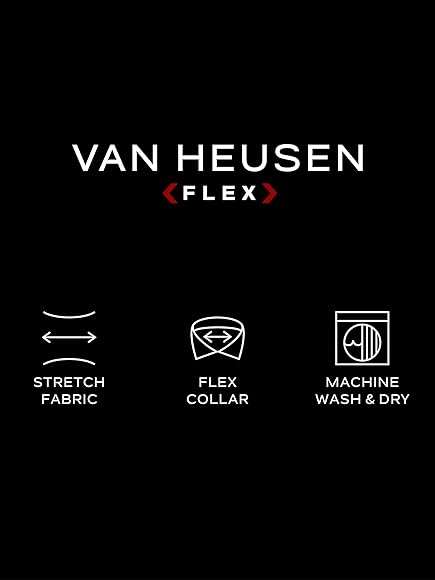 Van Heusen Suit Shirts Regular Fit Lux Sateen Stretch Solid Color Elegant Men