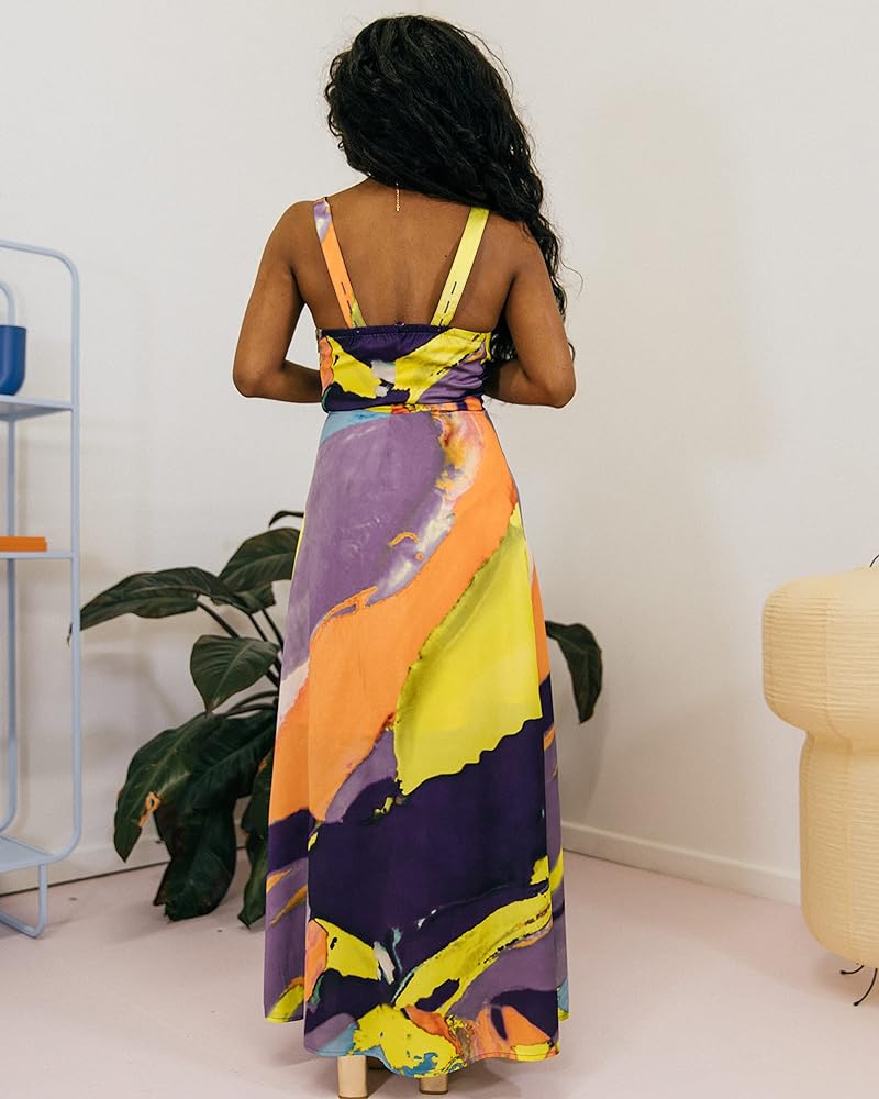 The Drop Women's Abstract Print Button Maxi Dress by @takkunda