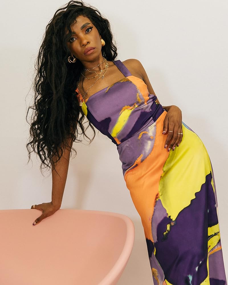 The Drop Women's Abstract Print Button Maxi Dress by @takkunda