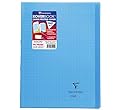 Clairefontaine 951402C Un Cahier Agrafé Koverbook Bleu - 17x22 cm - 96 Pages Grands Carreaux - Papier Blanc 90 g - Couverture Polypro