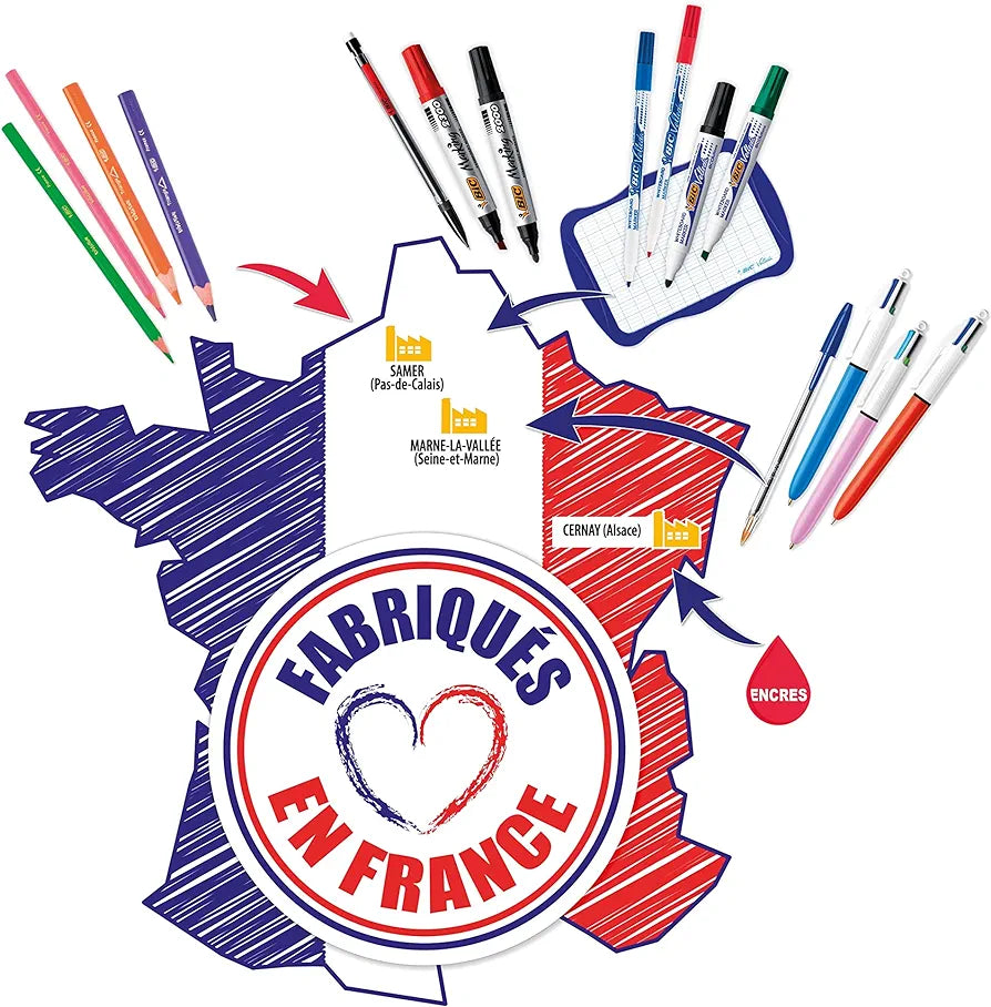 BIC Cristal Soft Stylos-Bille Pointe Moyenne (1,2 mm) - Encres Couleurs Classiques Assorties, Pochette de 10