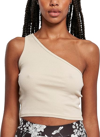 Urban Classics Ladies Cropped Asymmetric Sports Tank Top Femmes Top Short Cut Tailles XS - 5XL