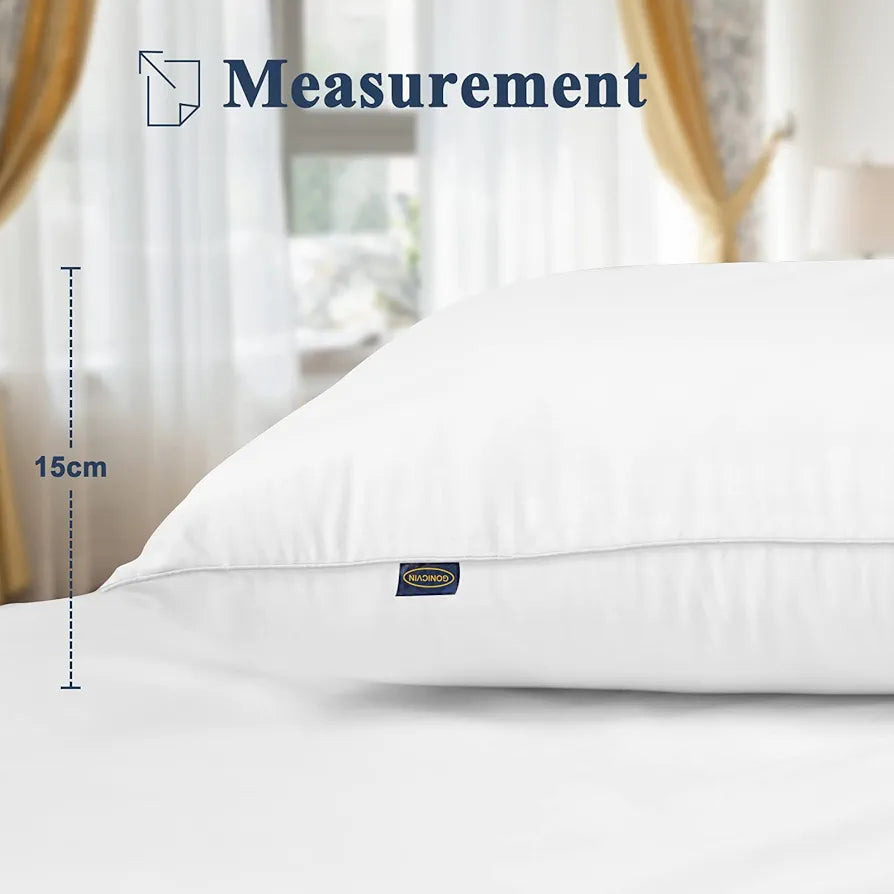 Pillow, Set of 2 Washable Home Pillows with Extra Soft Filling, Breathable Neck Pillow, Sofa Cushion, Standard Hotel Cushion, Sleeping Pillow for Stomach, Back and Side Sleepers (80 x 80 cm)