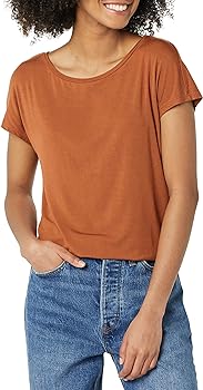 Daily Ritual Damen Women's TopAmazon Essentials Women's Short-Sleeved Boat Neck Standard Fit Jersey T-Shirt (formerly Daily Ritual)