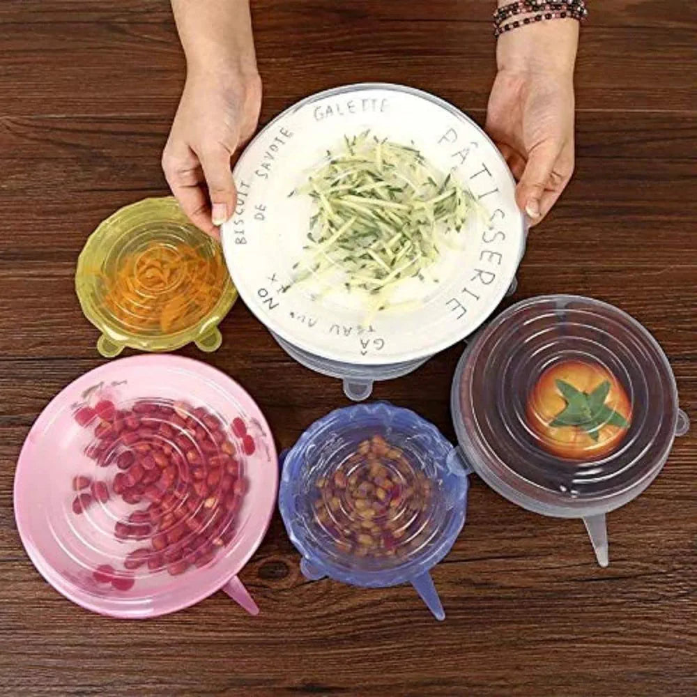 Heat Resistant Silicone Elastic Lids, Reusable Silicone Bowl Cover To Meet Most Containers, Eco-Friendly Elastic Lids, Pink M