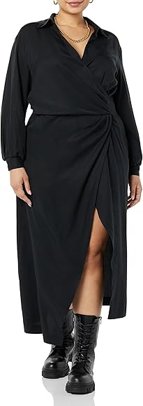 TEREA Women's Raina Draped Cross Maxi Dress