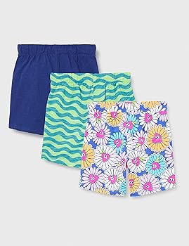 Amazon Essentials Knitted Jersey Play Shorts (formerly Spotted Zebra) Girls and Girls, Multipacks