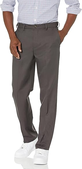 Amazon Essentials Men's Dartless Suit Trousers with Expandable Waist and Classic Fit