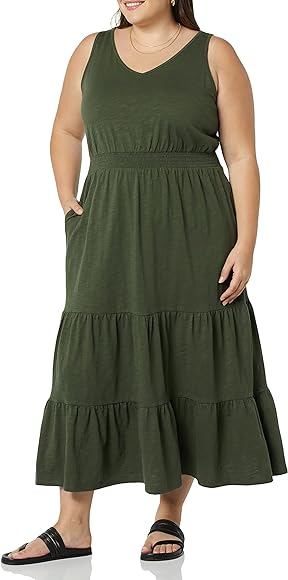 Amazon Essentials Sleeveless Summer Maxi Dress with Elastic Waist