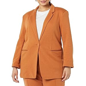 TEREA Women's Amora French Terry Blazer, Adobe, Medium