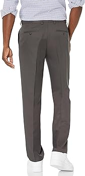 Amazon Essentials Men's Dartless Suit Trousers with Expandable Waist and Classic Fit