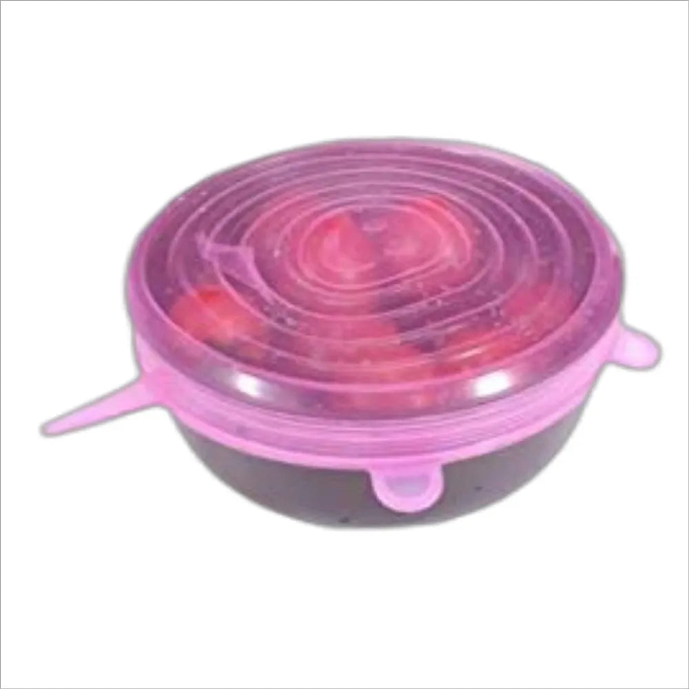 Heat Resistant Silicone Elastic Lids, Reusable Silicone Bowl Cover To Meet Most Containers, Eco-Friendly Elastic Lids, Pink M