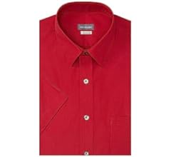 Van Heusen Men's Elegant Solid Color Poplin Short Sleeve Shirt