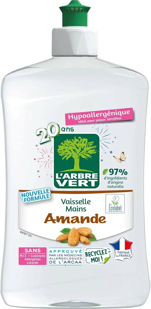 L'Arbre Vert - Washing Up Liquid - Almond - 500 ml (Pack of 1)