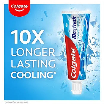 Colgate Max Fresh Cooling Crystals Toothpaste 5 x 75 ml - Effective Teeth Cleaning for Long-Lasting Freshness and a Clean Mouth Feel - Keeps Teeth White and Fights Caries