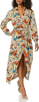 TEREA Women's Raina Draped Cross Maxi Dress