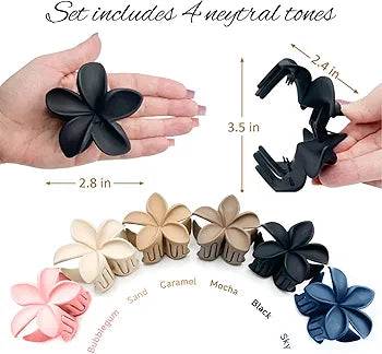 6 PCS Flower Hair Claw Clips Nonslip Matte Hair Clips for Women Thick Hair to Thin Hair Styling Accessories Cute Claw Clips Hair Clip