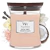 WoodWick Medium Sunset on the Beach Scented Candle in Glass with Wooden Lid, 275 g, Coastal Sunset, Medium-Sized, 9.7 x 9.5 x 11.6 cm