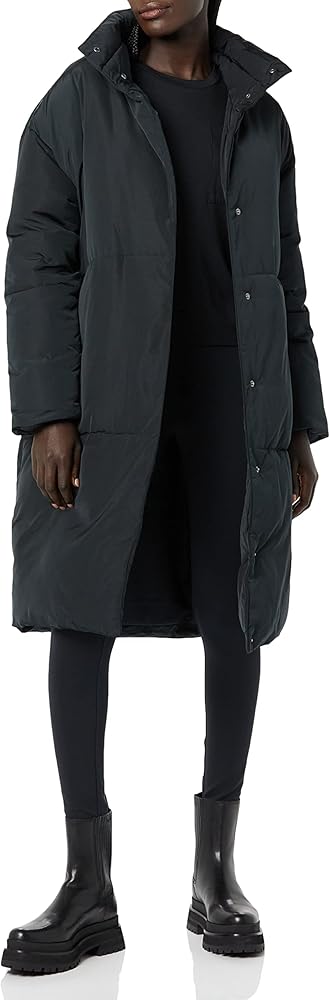 Daily Ritual Women's Padded Belted Puffer Jacket