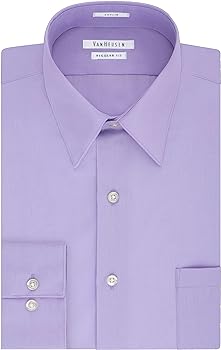 Van Heusen Men's Size Big Dress Shirt Tall Fit Poplin, Lavender, 18.5" Neck 37"-38" Sleeve