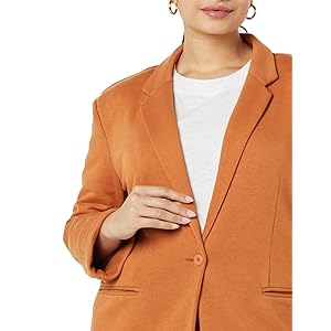 TEREA Women's Amora French Terry Blazer, Adobe, Medium