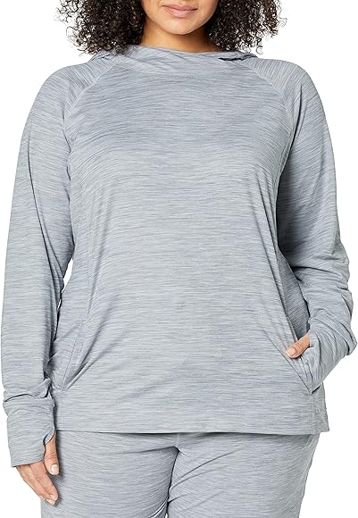 Amazon Essentials Ladies Brushed Tech Stretch Popover Hoodie (Available in Plus Size)