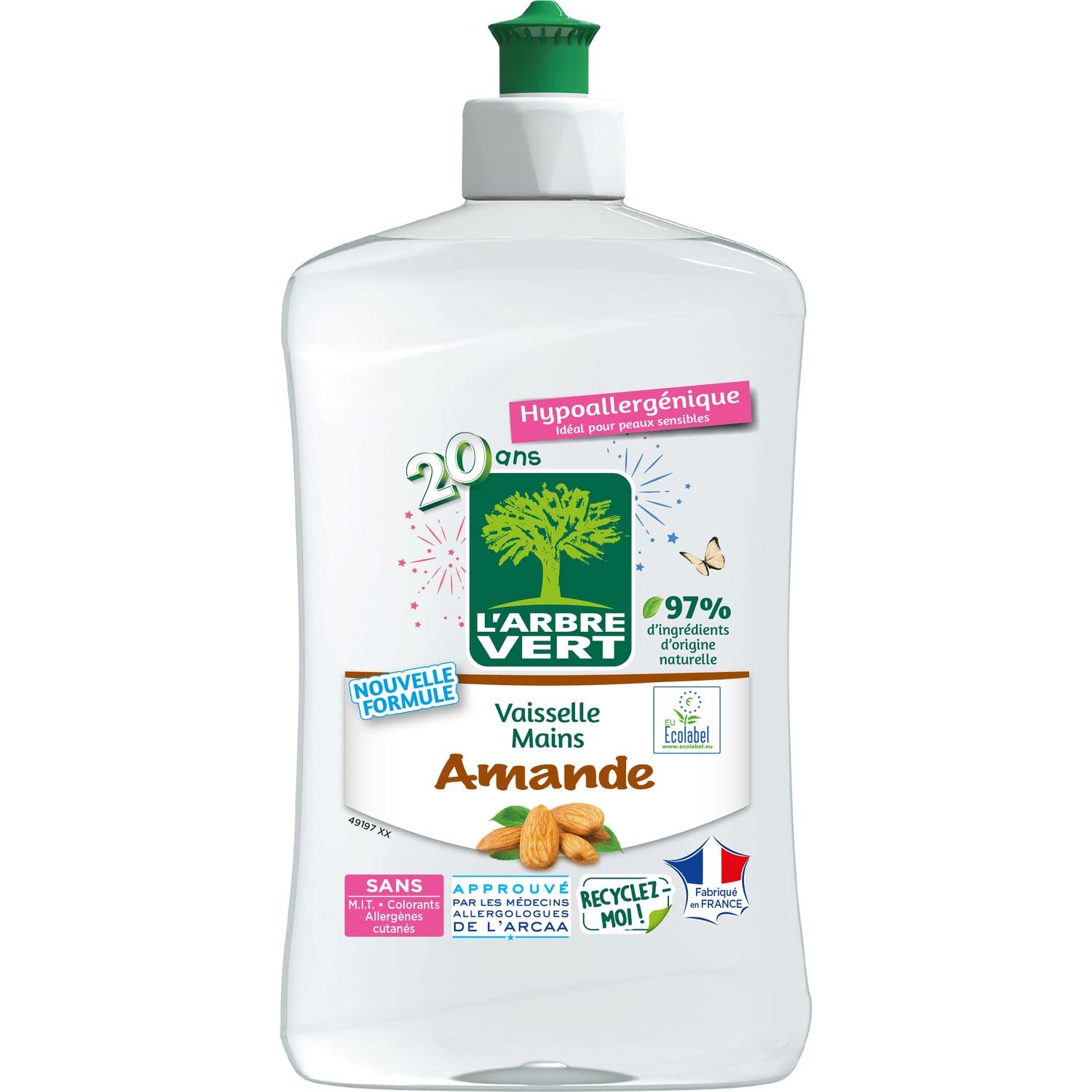 L'Arbre Vert - Washing Up Liquid - Almond - 500 ml (Pack of 1)