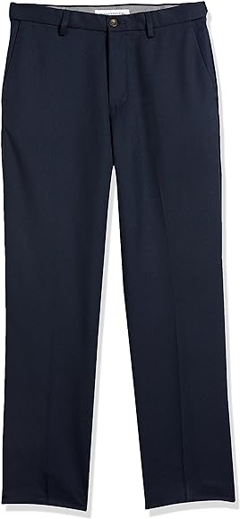 Amazon Essentials Men's Dartless Suit Trousers with Expandable Waist and Classic Fit